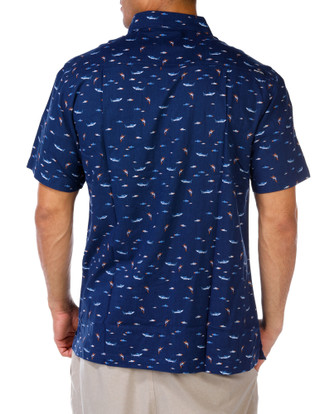 Thumbnail 2: Salt Life Men's Outdoor Shark Print Button Down Shirt 
