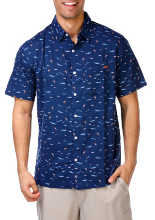 Thumbnail 3: Salt Life Men's Outdoor Shark Print Button Down Shirt 