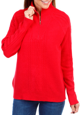 Thumbnail 1: Cyrus Women's Solid Cable Knit Pullover Sweater 