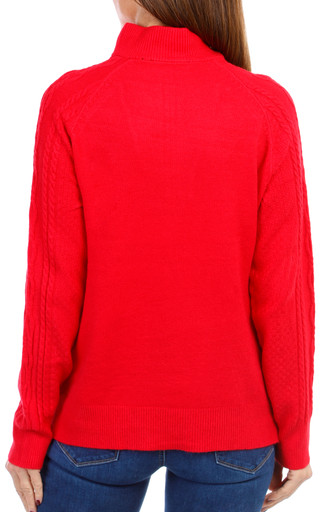 Thumbnail 2: Cyrus Women's Solid Cable Knit Pullover Sweater 