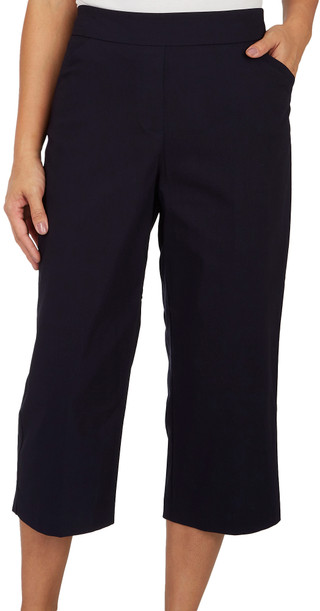 Thumbnail 1: Coral Bay Coral Bay Womens Favorite Fit Slimming Solid Pocket Capris 