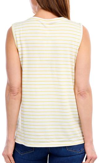 Thumbnail 2: NY COLLECTION Women's Sleeveless Stripe Print Top 