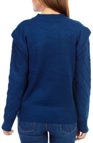 Thumbnail 2: Cyrus Women's Solid Cable Knit Sweater 