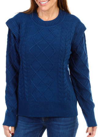 Thumbnail 1: Cyrus Women's Solid Cable Knit Sweater 