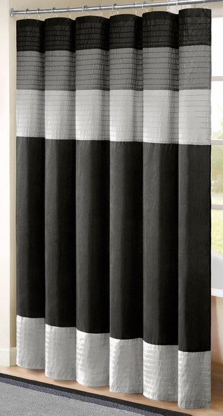 Thumbnail 1: Madison Park Madison Park Amherst Black Shower Curtain 