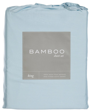 Thumbnail 1: IENJOY HOME IEnjoy Home 300 TC 4 Pc Bamboo Blue Sheet Set 