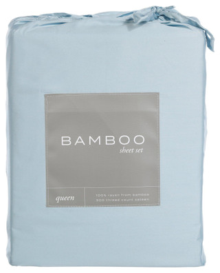 Thumbnail 2: IENJOY HOME IEnjoy Home 300 TC 4 Pc Bamboo Blue Sheet Set 