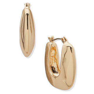 Thumbnail 1: NINE WEST 30MM Gold Tone Huggie Hoop Click It Earrings 