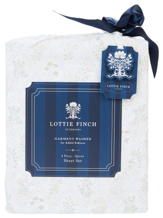 Thumbnail 1: LOTTIE FINCH Lottie Finch 4 Pc Sheet Set - Queen Floral Block 