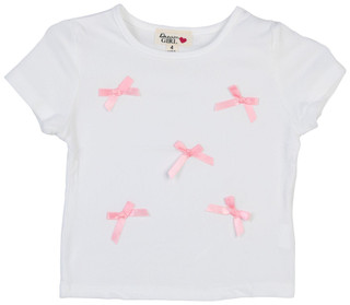 Thumbnail 1: DREAMGIRL DreamGirl Little Girls Short Sleeve with Satin Bows Top 