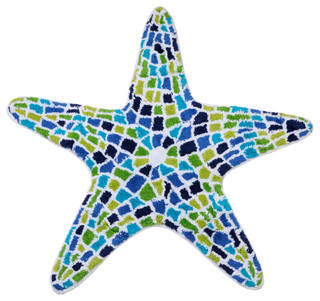 Thumbnail 1: Better Trends Better Trends 36 in Starfish Mosaic Utility Bath Rug 