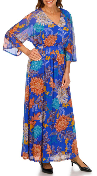 Thumbnail 1: HARPER 241 Harper 241 Womens Mesh Smocked Waist Floral Maxi Dress 