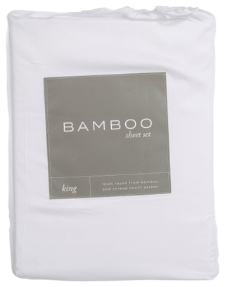 Thumbnail 1: IENJOY HOME IEnjoy Home 300 TC 4 Pc Bamboo White Sheet Set 