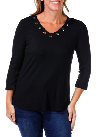 Thumbnail 1: RIO & RIAN Rio & Rian Womens Embellished Top 
