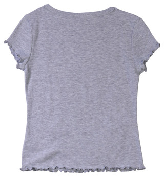 Thumbnail 3: Amy Byer Amy Byer Big Girls Short Sleeve Grey Butterfly Tee 