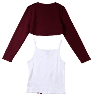 Thumbnail 3: Amy Byer Amy Byer Big Girls 2 Pc Varsity Style Tops Set 