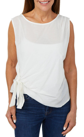 Thumbnail 1: BUNULU Bunulu Womens Sleeveless Side Bow Wrap Top 