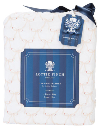 Thumbnail 1: LOTTIE FINCH Lottie Finch 4 Pc Sheet Set - King Bows 