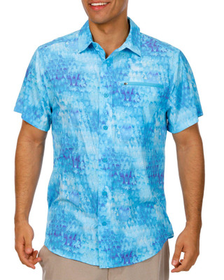 Thumbnail 1: REEL LEGENDS Reel Legends Mens Inky Scales Airflow Button Down Shirt 