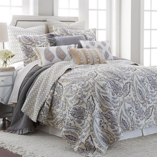 Thumbnail 4: Levtex Home Tamsin Grey Flower Decorative Pillow 