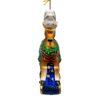 Thumbnail 4: BELLISIMO Bellissimo 5.5 in. Glass Rocking Deer Ornament 