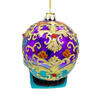 Thumbnail 3: BELLISIMO Bellissimo 4.75 in. Glass Sugar Skull Ornament 