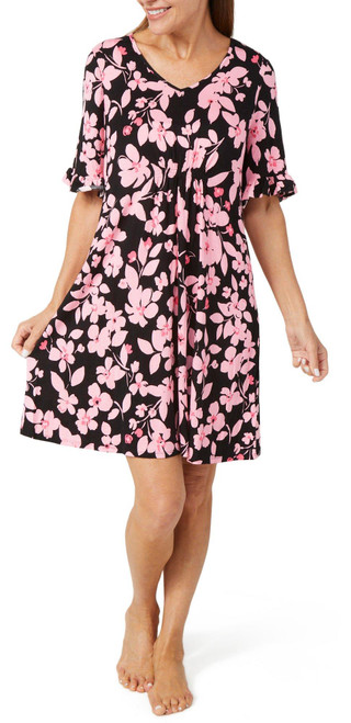 Thumbnail 1: Ellen Tracy Ellen Tracy Womens Short Sleeve Floral Chemise 