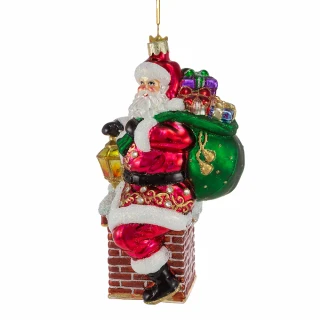 Thumbnail 5: BELLISIMO Bellisimo 7 in. Santa In Chimney Ornament 