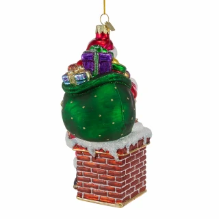 Thumbnail 4: BELLISIMO Bellisimo 7 in. Santa In Chimney Ornament 