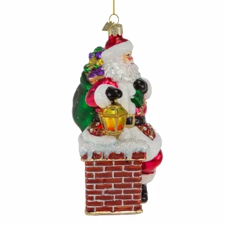 Thumbnail 3: BELLISIMO Bellisimo 7 in. Santa In Chimney Ornament 