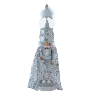Thumbnail 1: HOLLYWOOD NUTCRACKERS Battery Operated Musical Silver Water Globe Nutcracker 