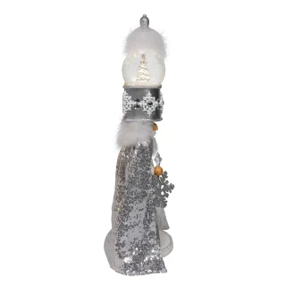 Thumbnail 2: HOLLYWOOD NUTCRACKERS Battery Operated Musical Silver Water Globe Nutcracker 