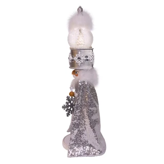 Thumbnail 4: HOLLYWOOD NUTCRACKERS Battery Operated Musical Silver Water Globe Nutcracker 