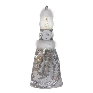 Thumbnail 3: HOLLYWOOD NUTCRACKERS Battery Operated Musical Silver Water Globe Nutcracker 
