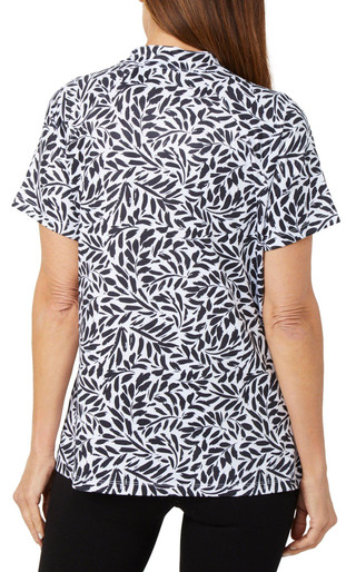 Thumbnail 2: Coral Bay Golf Coral Bay Golf Womens Short Sleeve Zipper Print Top 