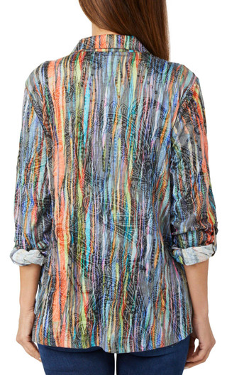 Thumbnail 2: Erin London Erin London Womens Long Sleeve Buttoned Down Crinkle Top 