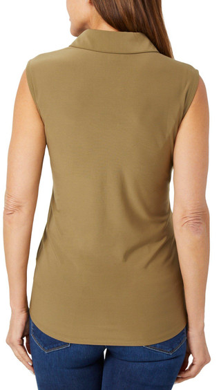 Thumbnail 2: CARMEN MARC VALVO Carmen Marc Valvo Womens Sleeveless Zip Collar Top 