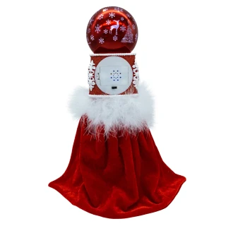 Thumbnail 3: HOLLYWOOD NUTCRACKERS 14.5 in. Musical Red Soldier With Water Globe Nutcracker 