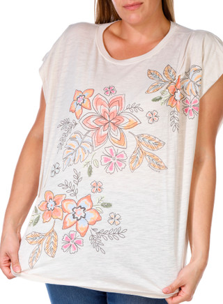 Thumbnail 2: Democracy Democracy Plus Short Sleeve Origami Floral Top 