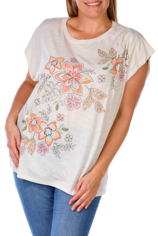 Thumbnail 4: Democracy Democracy Plus Short Sleeve Origami Floral Top 