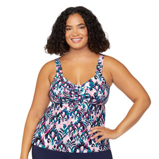 Thumbnail 1: Leilani Leilani Plus Wide Strap Coastal Tankini Top 