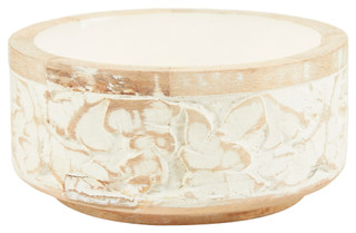 Thumbnail 1: ONE HUNDRED AND 80 DEGREE One Hundred and 80 Degrees 6x3 Mango Wood Hand Carved Bowl 