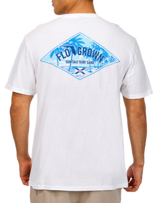 Thumbnail 1: FloGrown FloGrown Mens Blue Beach Landscape Graphic T-Shirt 