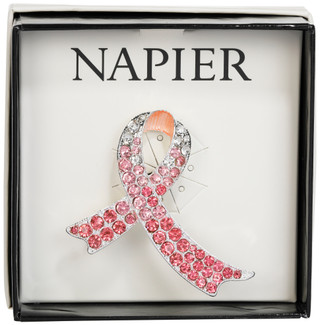 Thumbnail 1: Napier Napier 2 in Silver Breast Cancer Awareness Brooch Pin 