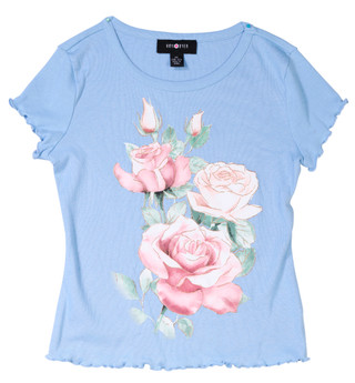Thumbnail 1: Amy Byer Amy Byer Big Girls Blue Roses Top 