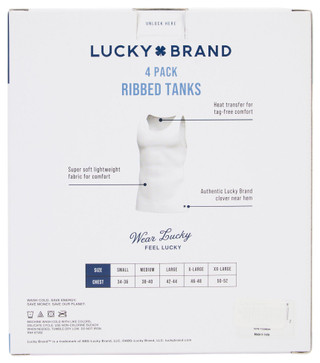 Thumbnail 2: Lucky Brand Lucky Brand Mens 4 pk Solid Ribbed Tank Tops 