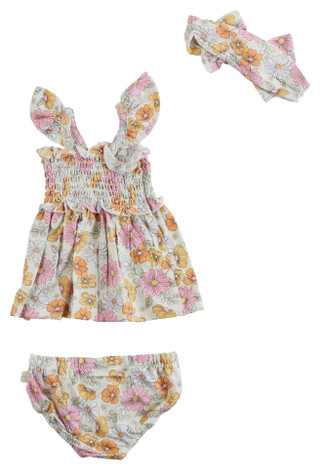 Thumbnail 1: MILKBERRY Milkberry Baby Girls 3 Pc Floral Bloomer Set 