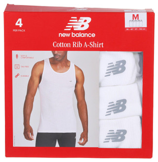 Thumbnail 1: New Balance New Balance Mens 4 Pk Ribbed A-Shirt Undershirts 