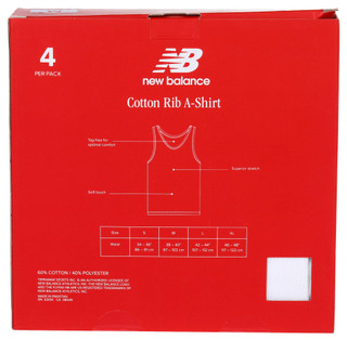 Thumbnail 2: New Balance New Balance Mens 4 Pk Ribbed A-Shirt Undershirts 