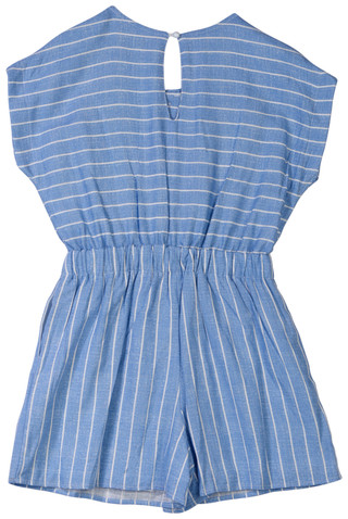 Thumbnail 3: Speechless Speechless Big Girls Short Sleeve Blue Romper 